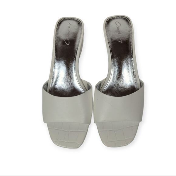 Circus NY by Sam Edelman White Croc Nova Block Heel Mules Size 6.5 - Picture 4 of 11
